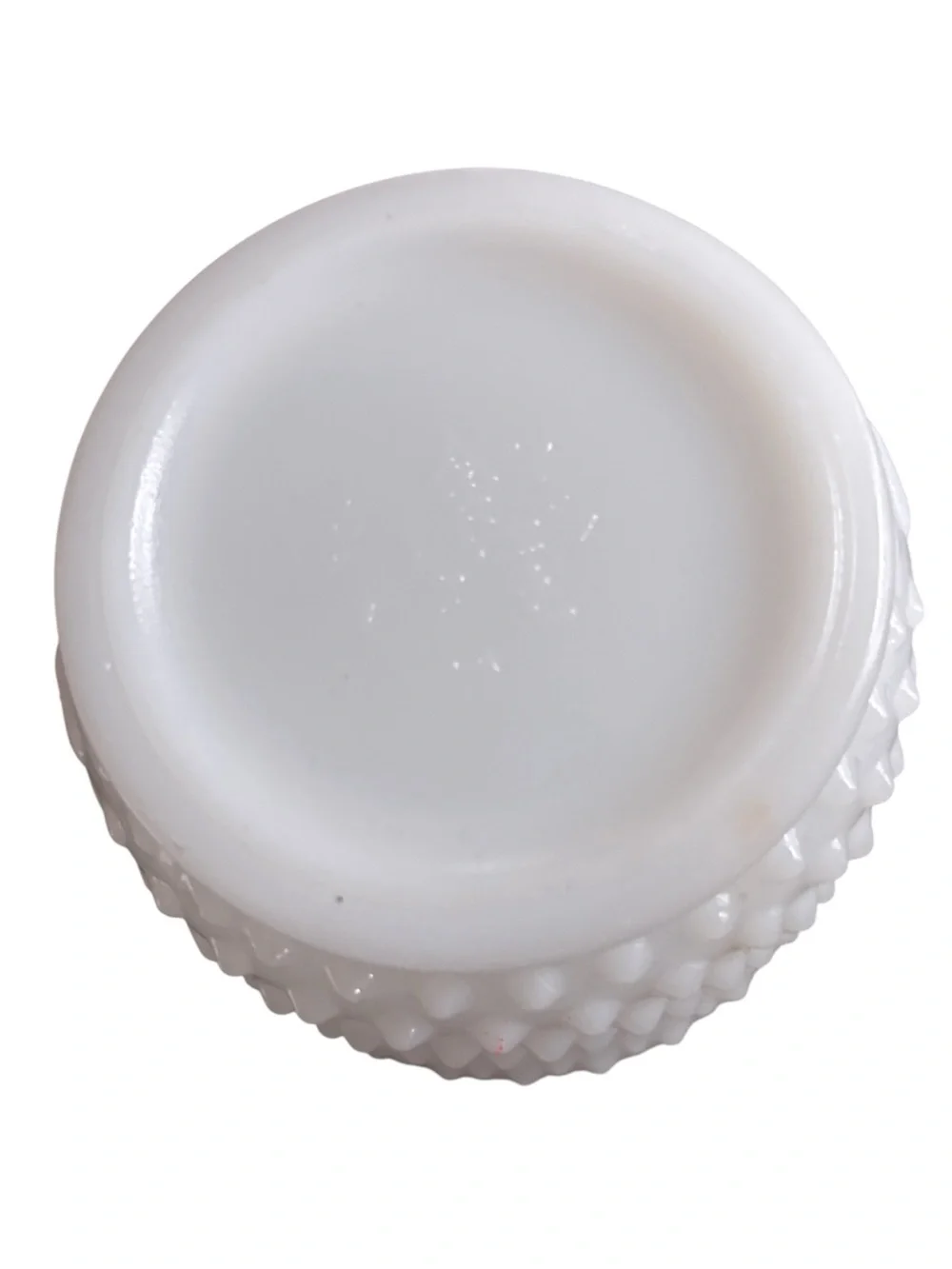 Set of Two Vintage Fire-King White Milk Glass Hobnail Planter/Vase